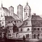 Kolín - chrám sv. Bartoloměje se zvonicí před přestavbou (1820)