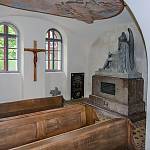 Červené Pečky - kostel Narození Panny Marie, oratoř Hrubých z Gelenj (2022)