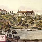 Škvorec - starý zámek na vedutě Johanna Venuta (1820)