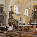 Žehuň - kostel sv. Gotharda, kazatelna (2018)