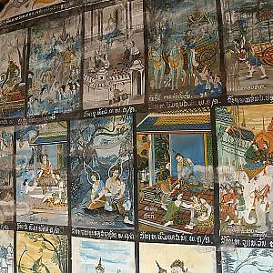 Wat Simungkhun, malby na vnějších stěnách