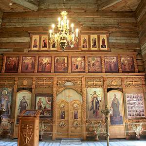 Suzdal - skanzen, dřevěný chrám Narození Páně (Воскресенская церковь), interiér