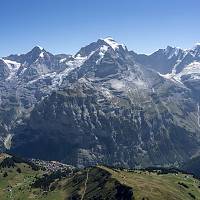 Pohled z Birgu na Eiger, Mönch a Jungfrau