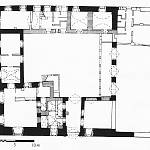Suchdol - zámek, půdorys s vyznačením gotického a renesančního zdiva (1974 Z. Louda)